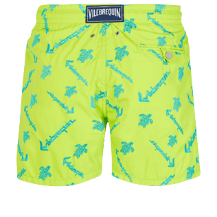 Bild von Herren Klassische Bestickt - Vilebrequin Badeshorts mit Stickerei für Herren – Limited Edition, Lemongrass Rückansicht Bild von Herren Klassische Bestickt - Vilebrequin Badeshorts mit Stickerei für Herren – Limited Edition, Lemongrass Rückansicht