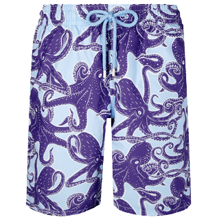 Herren Klassische lange Bedruckt - Lange Vintage Octopus Bademode für Herren, Himmelblau front Herren Klassische lange Bedruckt - Lange Vintage Octopus Bademode für Herren, Himmelblau front
