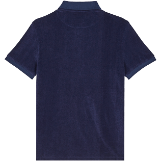 Picture of Men Others Solid - Men Terry Polo Shirt Solid, Navy back view Picture of Men Others Solid - Men Terry Polo Shirt Solid, Navy back view