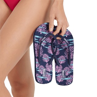 Women Others Printed - Women Flip Flops Coral & Fish, Navy backworn Women Others Printed - Women Flip Flops Coral & Fish, Navy backworn