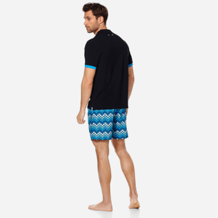 Homme AUTRES Uni - Polo en Coton Homme Uni, Noir backworn Homme AUTRES Uni - Polo en Coton Homme Uni, Noir backworn