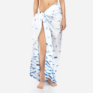 Pareos Printed - Blue Breath Solid cotton Pareo, White supp1 Pareos Printed - Blue Breath Solid cotton Pareo, White supp1