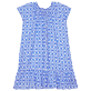 Mädchen Andere Bedruckt - Ikat Medusa Kleid aus Baumwolle für Mädchen, Weiss Vorderansicht
