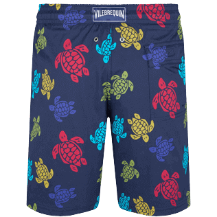 Men Others Printed - Men Long Swim Trunks Ronde Des Tortues, Navy back view