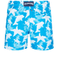 Men Ultra-light classique Printed - Men Ultra-light and packable Swim Shorts Clouds, Hawaii blue back view