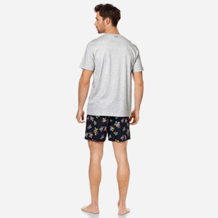 Hombre Autros Liso - Camiseta de punto de algodón pima en color liso para hombre, Gris jaspeado backworn Hombre Autros Liso - Camiseta de punto de algodón pima en color liso para hombre, Gris jaspeado backworn