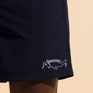 男款 Embroidered 绣 - Men Swimwear Embroidered Logo - Vilebrequin x La Samanna, Navy 细节视图1