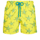 Men Classic Embroidered - Men Swim Trunks Embroidered 1997 Starlettes - Limited Edition, Lemon front view
