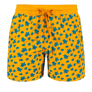 Men Classic Printed - Men swimtrunks Flocked Micro Ronde Des Tortues, Mango front Men Classic Printed - Men swimtrunks Flocked Micro Ronde Des Tortues, Mango front