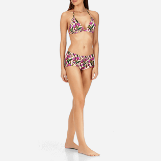 Women Tops Printed - Women Triangle Bikini Top Mini Paradise 3D, Nude frontworn Women Tops Printed - Women Triangle Bikini Top Mini Paradise 3D, Nude frontworn