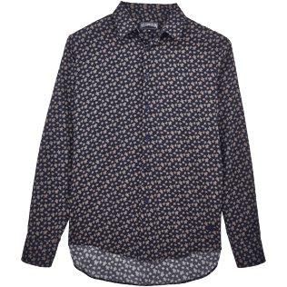 Camisetas Estampado - Camisa en gasa de algodón con estampado Micro Ronde des Tortues, Azul marino front Camisetas Estampado - Camisa en gasa de algodón con estampado Micro Ronde des Tortues, Azul marino front