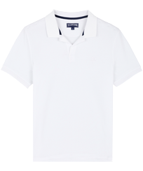Men Others Solid - Men Cotton Pique Polo Shirt Solid, White front view