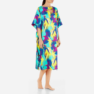 Femme cover-up Imprimé - Robe en Twill de Soie Femme Birds of Paradise, Vert veronese frontworn Femme cover-up Imprimé - Robe en Twill de Soie Femme Birds of Paradise, Vert veronese frontworn