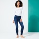 Femme AUTRES Uni - Jean 5 poches stretch femme, Med denim w2 vue portée de face