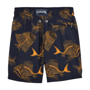 Niños Corte Clásico Estampado - Bañador Ligero plegable con estampado Prehistoric Fish, Azul marino back Niños Corte Clásico Estampado - Bañador Ligero plegable con estampado Prehistoric Fish, Azul marino back