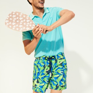 Bild von Herren Klassische Bedruckt - 50 Birds Badehose für Herren, Marineblau Details Ansicht 2 Bild von Herren Klassische Bedruckt - 50 Birds Badehose für Herren, Marineblau Details Ansicht 2
