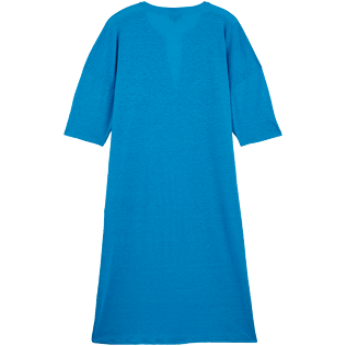 Women Others Solid - Women Linen Dress Solid, Hawaii blue back Women Others Solid - Women Linen Dress Solid, Hawaii blue back