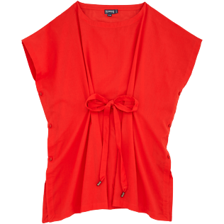 Mujer Vestido Liso - Vestido liso para la playa, Amapola front Mujer Vestido Liso - Vestido liso para la playa, Amapola front