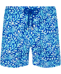 男款 Ultra-light classique 印制 - 男士 Turtles Splash 超轻便携泳裤, Sea blue 正面图