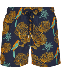 Men Classic Embroidered - Men Swimwear Embroidered 1998 Les Perroquets - Limited Edition, Navy front view