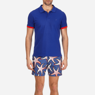 Uomo Altri Unita - Polo uomo in piquet di cotone tinta unita, Blu nettuno supp1 Uomo Altri Unita - Polo uomo in piquet di cotone tinta unita, Blu nettuno supp1