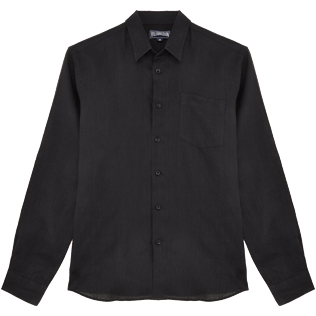Homme AUTRES Uni - Chemise en Lin homme unie, Noir front Homme AUTRES Uni - Chemise en Lin homme unie, Noir front