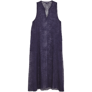 Damen Andere Bestickt - Langes Kleid aus Seide mit Paisleymuster für Damen, Saphir front Damen Andere Bestickt - Langes Kleid aus Seide mit Paisleymuster für Damen, Saphir front