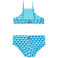 Mädchen Andere Bedruckt - Micro Waves Bikini-Zweiteiler für Mädchen, Lazulii blue Rückansicht