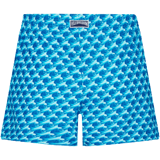 Women Others Printed - Women Swim Short Micro Waves, Lazulii blue back view