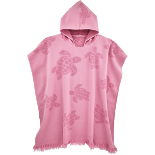 Others Solid - Jacquard Tortues Poncho in cotton, Peony front Others Solid - Jacquard Tortues Poncho in cotton, Peony front