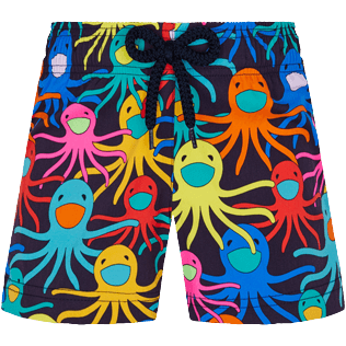 Niñas Autros Estampado - Pantalón corto de baño con estampado Multicolore Medusa para niña, Azul marino vista frontal