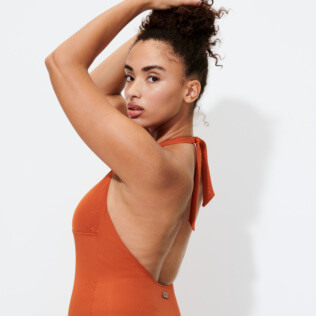 Damen Einteiler Uni - Formender Solid Badeanzug für Damen, Paprika backworn Damen Einteiler Uni - Formender Solid Badeanzug für Damen, Paprika backworn