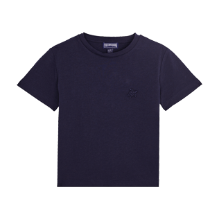 Niños Autros Estampado - Camiseta de algodón «Fondé à St-Tropez» - Vilebrequin x Florence Broadhurst, Azul marino vista frontal