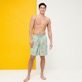 Men Long classic Printed - Men Swimwear Long Micro Macro Ronde Des Tortues, Lagoon front worn view
