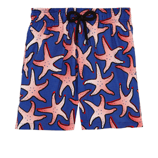 Niños Corte Clásico Estampado - Bañador ligero y plegable con estampado Starfish Art para niño, Azul neptuno front Niños Corte Clásico Estampado - Bañador ligero y plegable con estampado Starfish Art para niño, Azul neptuno front
