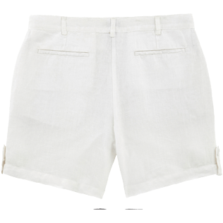 Femme Bermudas Uni - Bermuda Uni en lin, Blanc back Femme Bermudas Uni - Bermuda Uni en lin, Blanc back