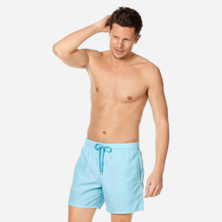 Men Classic Solid - Men Swim Trunks Solid, Acqua frontworn Men Classic Solid - Men Swim Trunks Solid, Acqua frontworn