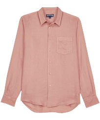 Hombre Autros Liso - Camisa de lino con tinte natural para hombre, Dew vista frontal