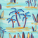Men Stretch Swim Trunks Palms & Surfs - Vilebrequin x The Beach Boys, Lazulii blue 