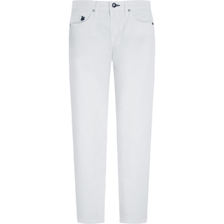 Women Others Solid - Women Stretch Cotton Satin Pants, White front view