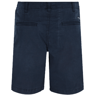 Hombre Autros Liso - Bermudas ultraligeras tipo pantalones chinos para hombre, Azul marino vista trasera