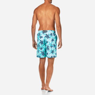 Men Long classic Printed - Starlettes & Turtles Long Cut Swim shorts, Lagoon backworn Men Long classic Printed - Starlettes & Turtles Long Cut Swim shorts, Lagoon backworn