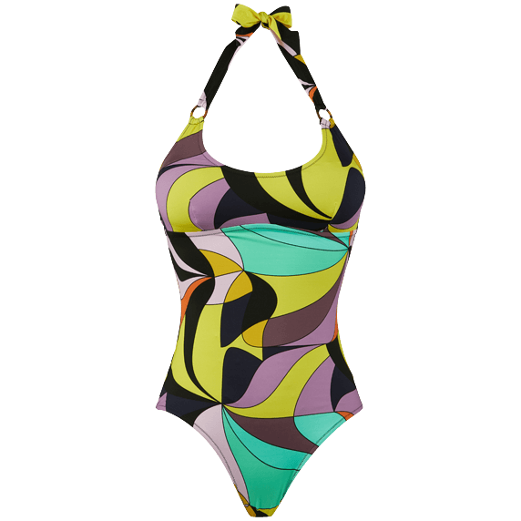 Women Halter One-piece Swimsuit 1984 Invisible Fish Vilebrequin FYEU1H84
