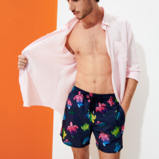 Hombre Clásico ultra ligero Estampado - Men Swimwear Ultra-light and packable Ronde des Tortues Aquarelle, Azul marino supp3 Hombre Clásico ultra ligero Estampado - Men Swimwear Ultra-light and packable Ronde des Tortues Aquarelle, Azul marino supp3