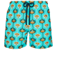 Men Classic Embroidered - Men Swim Trunks Embroidered Shell 70' - Limited Edition, Lazulii blue front view