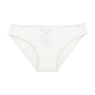 Niñas Autros Bordado - Braguitas de bikini con bordado de troquelado para niña, Blanco front Niñas Autros Bordado - Braguitas de bikini con bordado de troquelado para niña, Blanco front