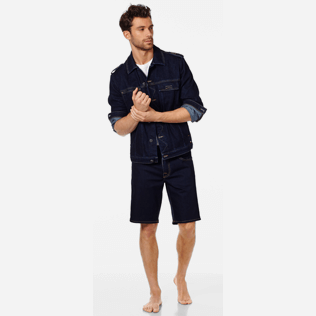 Men Others Solid - Men 5-Pocket Denim Bermuda Shorts, Dark denim w1 details view 2