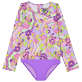 女童 Fitted 印制 - 女童 Rainbow Flowers 防晒衣, Cyclamen 正面图