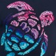 Uomo Altri Stampato - Felpa in cotone uomo con tartaruga ricamata, Blu marine dettagli vista 1