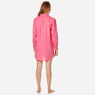 Mujer Autros Liso - Camisa larga en lino de color liso para mujer, Cherry blossom backworn Mujer Autros Liso - Camisa larga en lino de color liso para mujer, Cherry blossom backworn